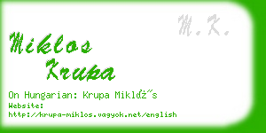 miklos krupa business card